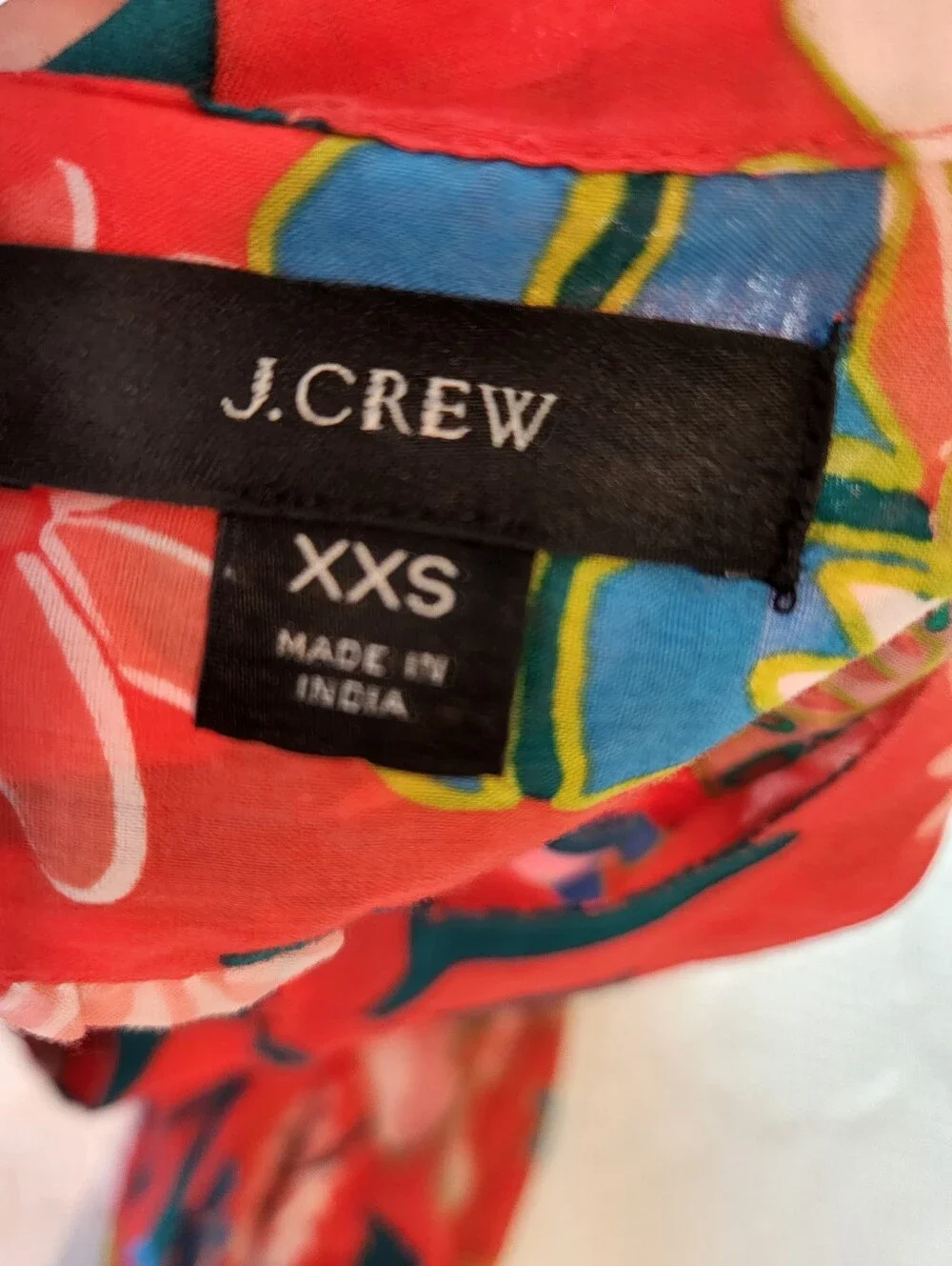 J. Crew Coral Floral Button-Front Tiered Mini Dress